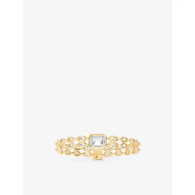 Apm Monaco Womens  Soleil Éclat 18ct Yellow-gold Plated Alloy And Cubic Zirconia Bracelet In Gray