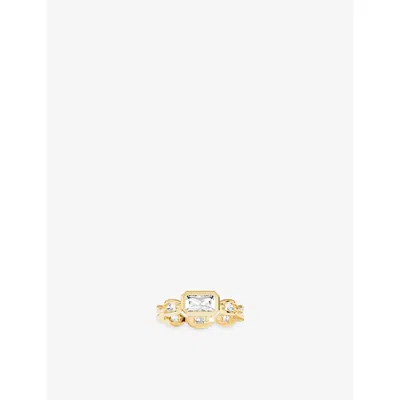Apm Monaco Womens  Soleil Éclat Chain 18ct Gold-plated Ring