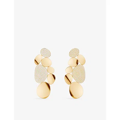 Apm Monaco Womens  Soleil Statement Galet 18ct Yellow-gold Plated Alloy And Cubic Zirconia Earrings