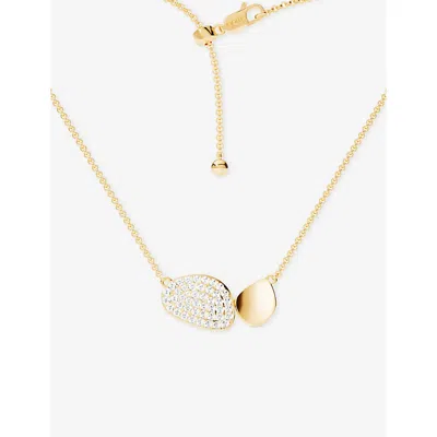 Apm Monaco Womens  Soleil Statement Galet 18ct Yellow-gold Plated Alloy And Cubic Zirconia Necklace