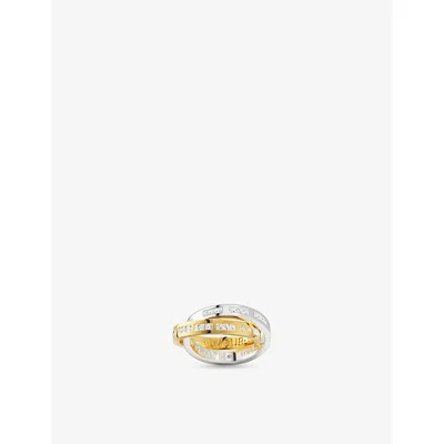Apm Monaco Womens  Amour Love 18ct Yellow-gold Plated Alloy And Cubic Zirconia Ring