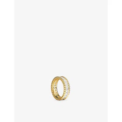 Apm Monaco Womens  Cordage 18ct Yellow Gold-plated Alloy And Princess-cut Cubic Zirconia Ring
