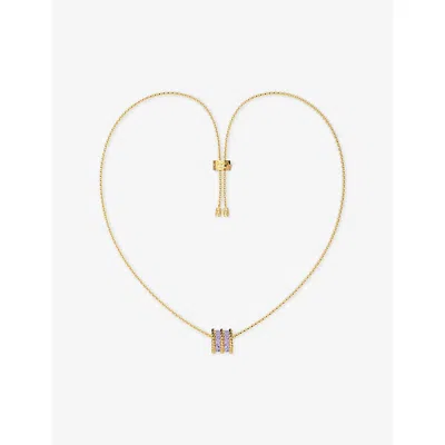 Apm Monaco Womens  Cordage Double Lilas Alloy And Lab-grown Glass-ceramic Pendant Necklac In Yellow