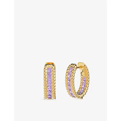 Apm Monaco Womens  Cordage Lilas Alloy And Lab-grown Glass-ceramic Hoop Earrings In Yellow