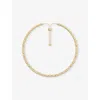 Apm Monaco Womens Dainty 18ct Yellow Gold-plated Alloy And Cubic Zirconia Necklace In Yellow Gold