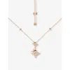 Apm Monaco Womens Rose Gold Alloy Double Météorites 18ct Rose Gold-plated Alloy And Cubic Zirconia Necklace In Rose Gold Alloy