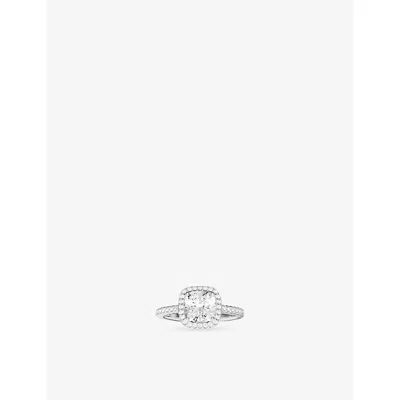 Apm Monaco Womens  Éclat Rhodium Plated Alloy And Cubic Zirconia Ring In White