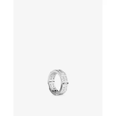 Apm Monaco Womens  Ice Rhodium Plated Alloy And Cubic Zirconia Ring In Metallic