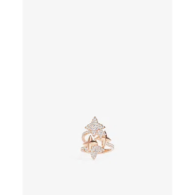 Apm Monaco Womens Rose Gold Alloy Intertwined Meteorites 18ct Rose Gold-plated Metal Alloy And Cubic Zirconia R