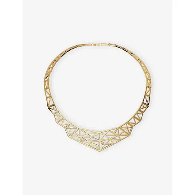 Apm Monaco Womens  Labyrinthe 18ct Yellow Gold-plated Alloy And Cubic Zirconia Necklac