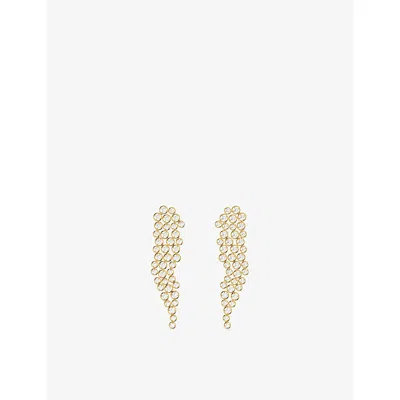 Apm Monaco Womens  Les Bulles D'eau Statement Alloy And Cubic Zirconia Drop Earrings In Yellow