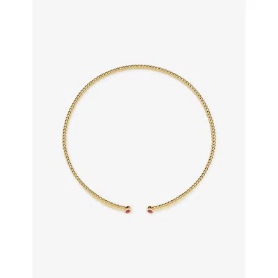 Apm Monaco Womens  Les Calanques Statement Alloy And Cubic Zirconia Choker Necklac In Yellow