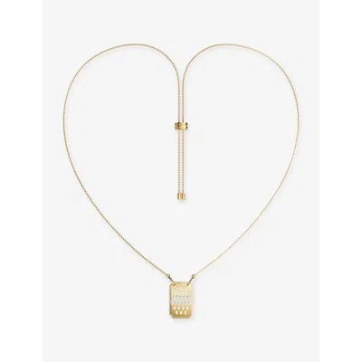 Apm Monaco Womens  Les Gouttelettes 18ct Yellow Gold-plated Alloy And Cubic Zirconia Necklac