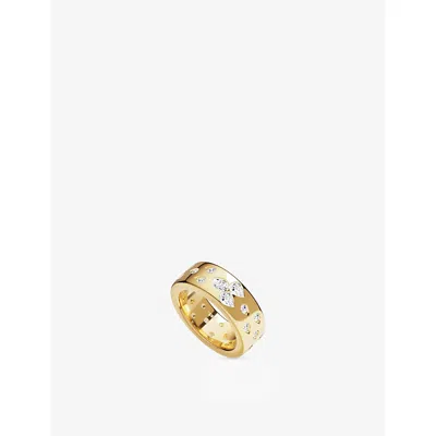 Apm Monaco Womens  Les Gouttelettes 18ct Yellow Gold-plated Alloy And Cubic Zirconia Ring