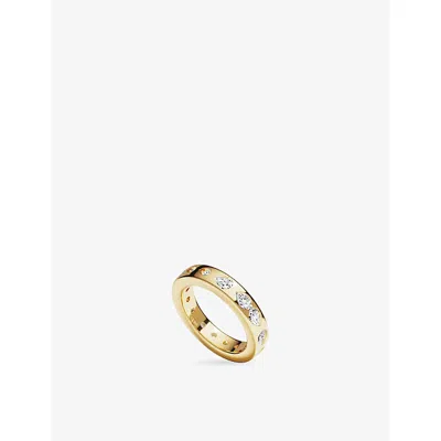 Apm Monaco Womens  Les Gouttelettes 18ct Yellow Gold-plated Alloy And Cubic Zirconia Ring