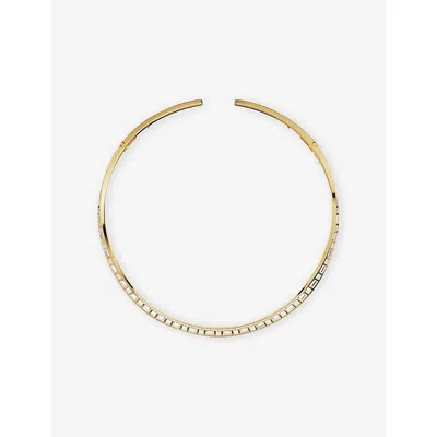 Apm Monaco Womens  Les Reflets Alloy And Cubic Zirconia Choker Necklac In Yellow