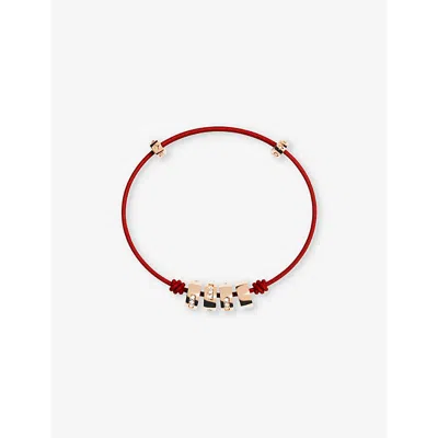 Apm Monaco Womens Rose Gold Alloy Love Morse Code 18ct Rose Gold-plated Alloy And Cubic Zirconia Bracelet