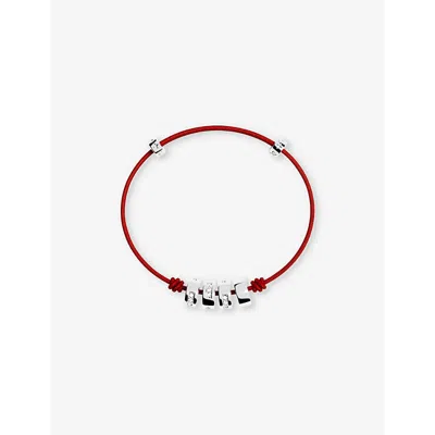 Apm Monaco Womens Love Morse Code String Sterling-silver And Cubic Zirconia Bracelet