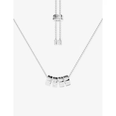 Apm Monaco Love Crystal-embellished Necklace In Green