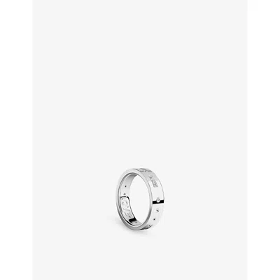 Apm Monaco Womens  Love Rhodium Plated Alloy And Cubic Zirconia Ring In Metallic