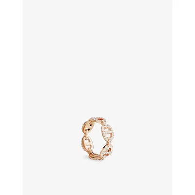Apm Monaco Womens  Maille Marine 18ct Rose Gold-plated Brass And Zirconia Ring