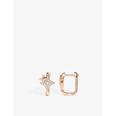 Apm Monaco Womens Rose Gold Alloy Météorites 18ct Yellow Gold-plated Alloy And Cubic Zirconia Hoop Earrings