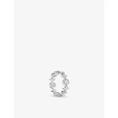 Apm Monaco Womens  Météorites Glamour Rhodium Plated Alloy And Cubic Zirconia Ring In Gray