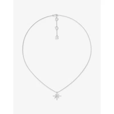 Apm Monaco Womens  Météorites Mini Rhodium Plated Alloy And Cubic Zirconia Necklac In Silver