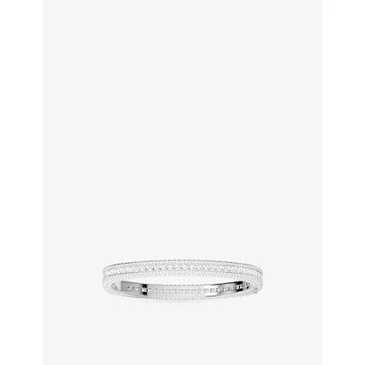 Apm Monaco Womens  Monaco Rhodium Plated Alloy And Cubic Zirconia Bracelet In White