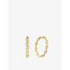 Apm Monaco Womens Gold Alloy Pavé Chain 18ct Yellow Gold-plated Alloy And Cubic Zirconia Hoop Earrings In Gold Alloy