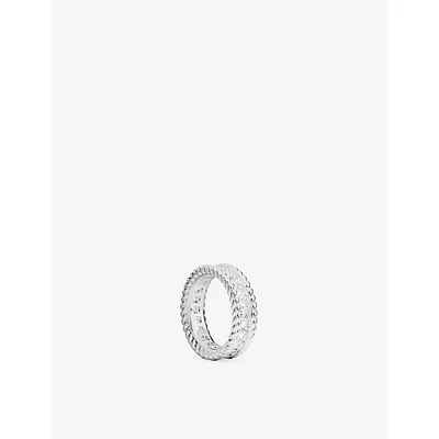 Apm Monaco Womens  Rhodium Plated Alloy And Cubic Zirconia Ring In Metallic