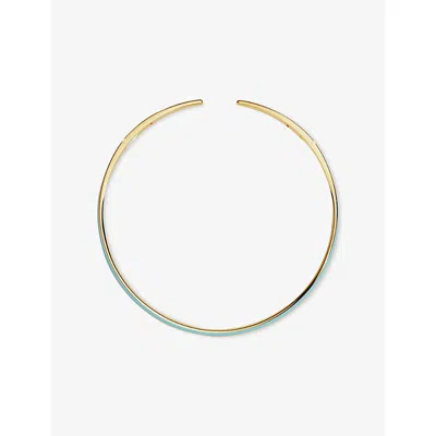 Apm Monaco Womens  Riviera 18ct Yellow Gold-plated Alloy And Blue Enamel Necklac