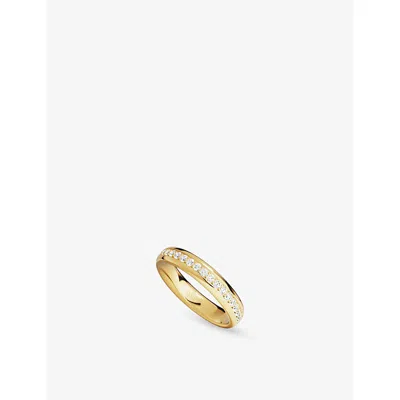 Apm Monaco Womens  Riviera 18ct Yellow-gold Plated Alloy And Cubic Zirconia Ring