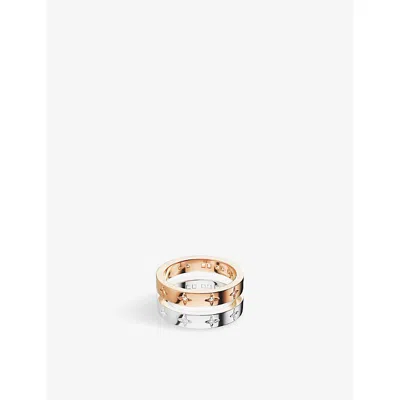 Apm Monaco Womens  Toi Et Moi 18ct Rose-gold Plated Alloy And Cubic Zirconia Ring In Multi