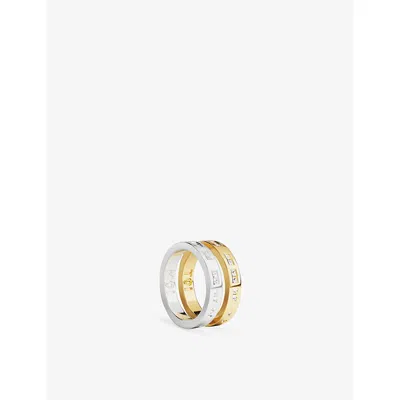 Apm Monaco Womens  Toi Et Moi 18ct Yellow-gold, Rhodium-plated Alloy And Cubic Zirconia Ring