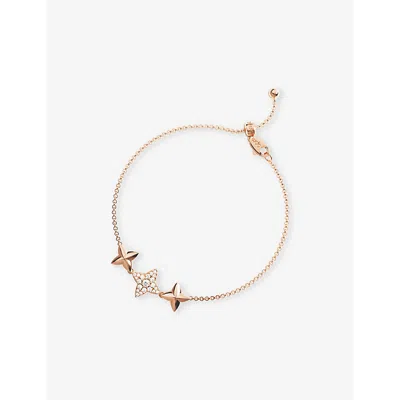 Apm Monaco Womens Rose Gold Alloy Triple Météorites 18ct Rose Gold-plated Alloy And Cubic Zirconia Bracelet