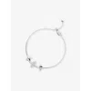 Apm Monaco Womens Triple Météorites Sterling-silver And Cubic Zirconia Bracelet In Silver