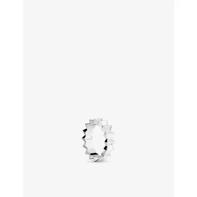 Apm Monaco Womens  Up And Down Rhodium Plated Alloy And Cubic Zirconia Ring In Metallic