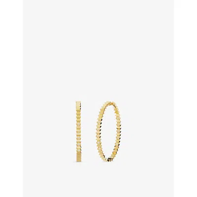 Apm Monaco Womens  Up And Down Statement Alloy And Cubic Zirconia Hoop Earrings In Yellow