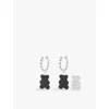 Apm Monaco Womens Baby Mood Yummy Bear Sterling-silver And Cubic Zirconia Hoop Earrings In Silver