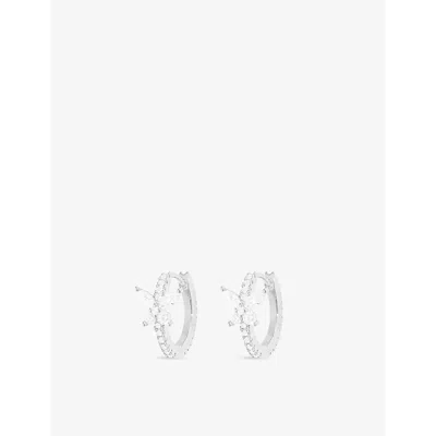 Apm Monaco Womens Silver Butterfly Sterling-silver And Zirconia Huggie Pendant Earrings