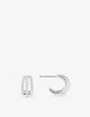 Apm Monaco Womens Silver Croisette Cubic-zirconia Triple Hoop Sterling Silver Earrings In Silver