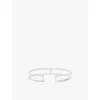 Apm Monaco Ens Double Line Pavé Sterling-silver And Cubic Zirconia Cuff In Silver