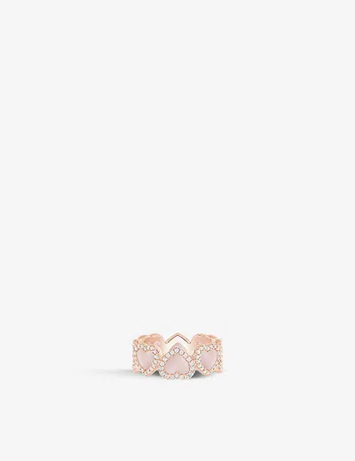 Apm Monaco Womens Rose Gold Full Heart 18ct Rose Gold-plated Metal Alloy And Cubic Zirconia Ring