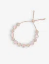 Apm Monaco Womens Heart And Dot 18ct Rose Gold-plated Brass, Zirconia And Pink Nacre Bracelet In Rose Gold