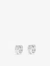 Apm Monaco Womens Silver Huggie Pave Cubic-zirconia Sterling-silver Earrings In Silver