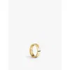 Apm Monaco Womens Love Morse Code 18ct Yellow Gold-plated Metal Alloy And Cubic Zirconia Ring In Yellow Gold
