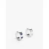Apm Monaco Womens Morse Code Heart Sterling-silver And Cubic Zirconia Huggie Earrings In Silver