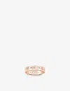 Apm Monaco Womens Rose Gold Morse Code Love 18ct Rose Gold-plated Brass And Zirconia Ring In Rose Gold