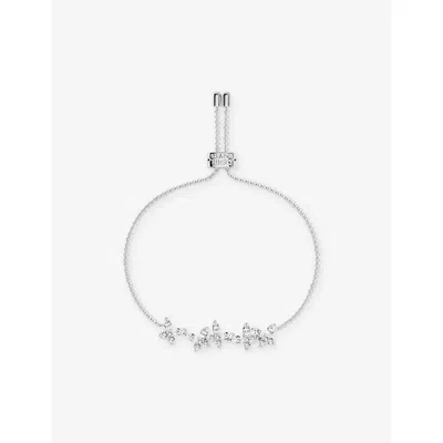 Apm Monaco Womens Papillon Rhodium Plated Alloy And Cubic Zirconia Bracelet Whit In Metallic